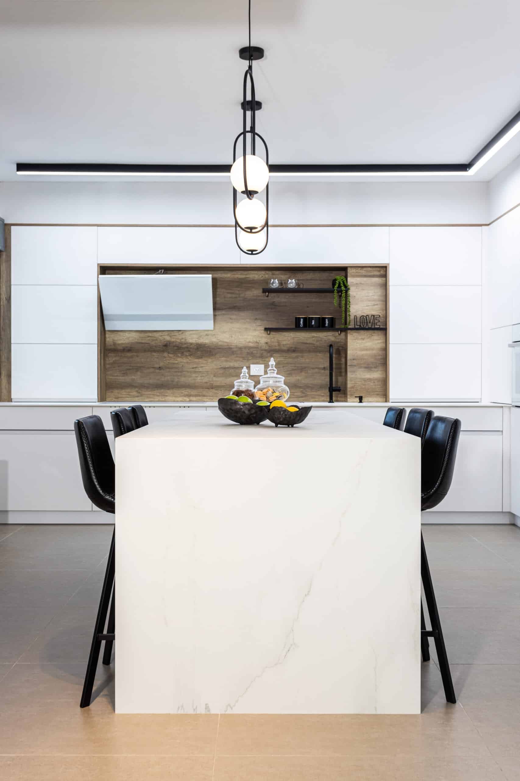 Complete interior with polished stone surfaces